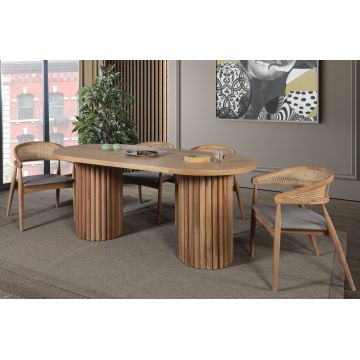 Set masă și scaune (5 bucăți), Hanah Home, Danyi, Natural